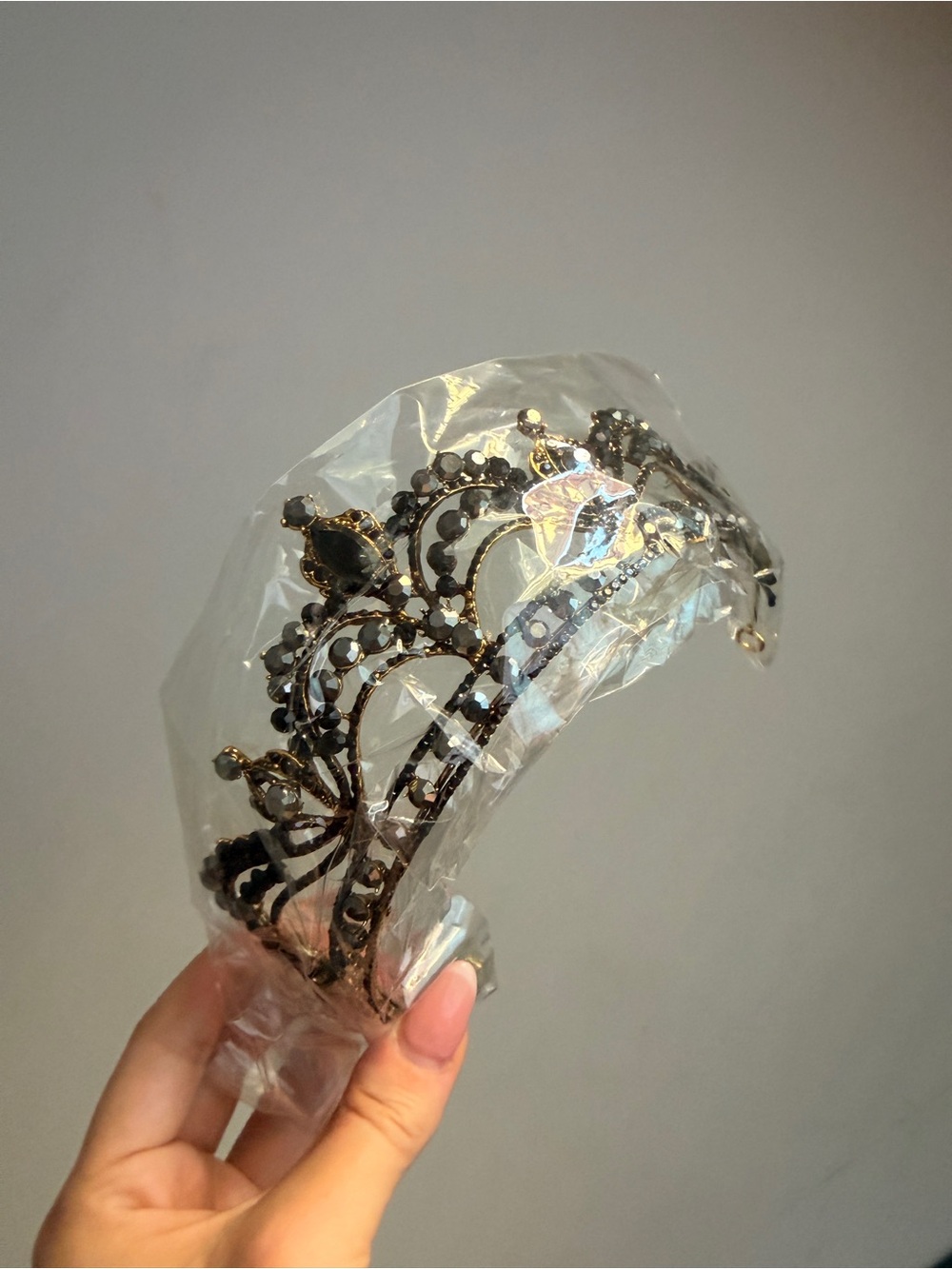 Black Crystal Tiara Headband - Elegant Women’s Accessory